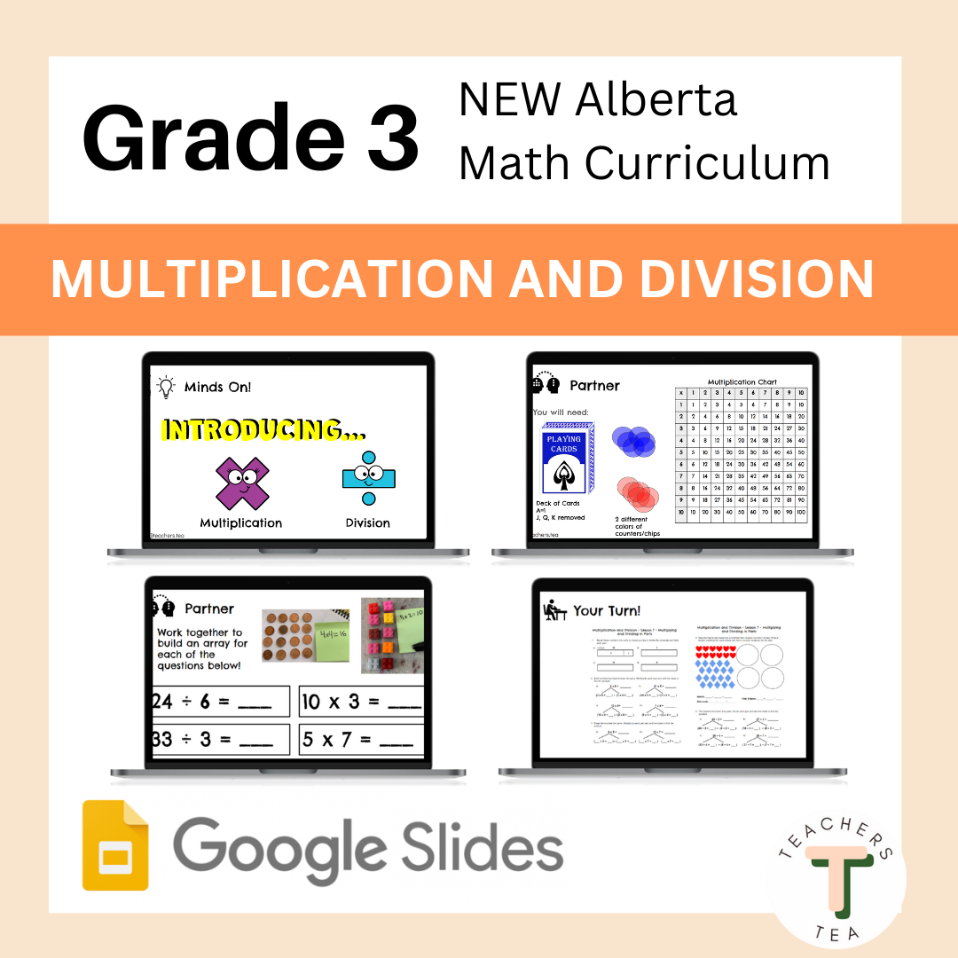 Alberta Grade 3 Math- Multiplication and Division google slides COMPLETE UNIT