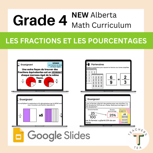 Alberta Grade 4 New Math Curriculum FRENCH - NUMBERS - Fractions and Percentages