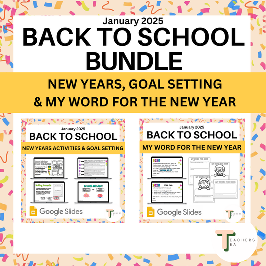 BUNDLE Back to School in January - Happy New Year - Goals, Activities & Word of the Year