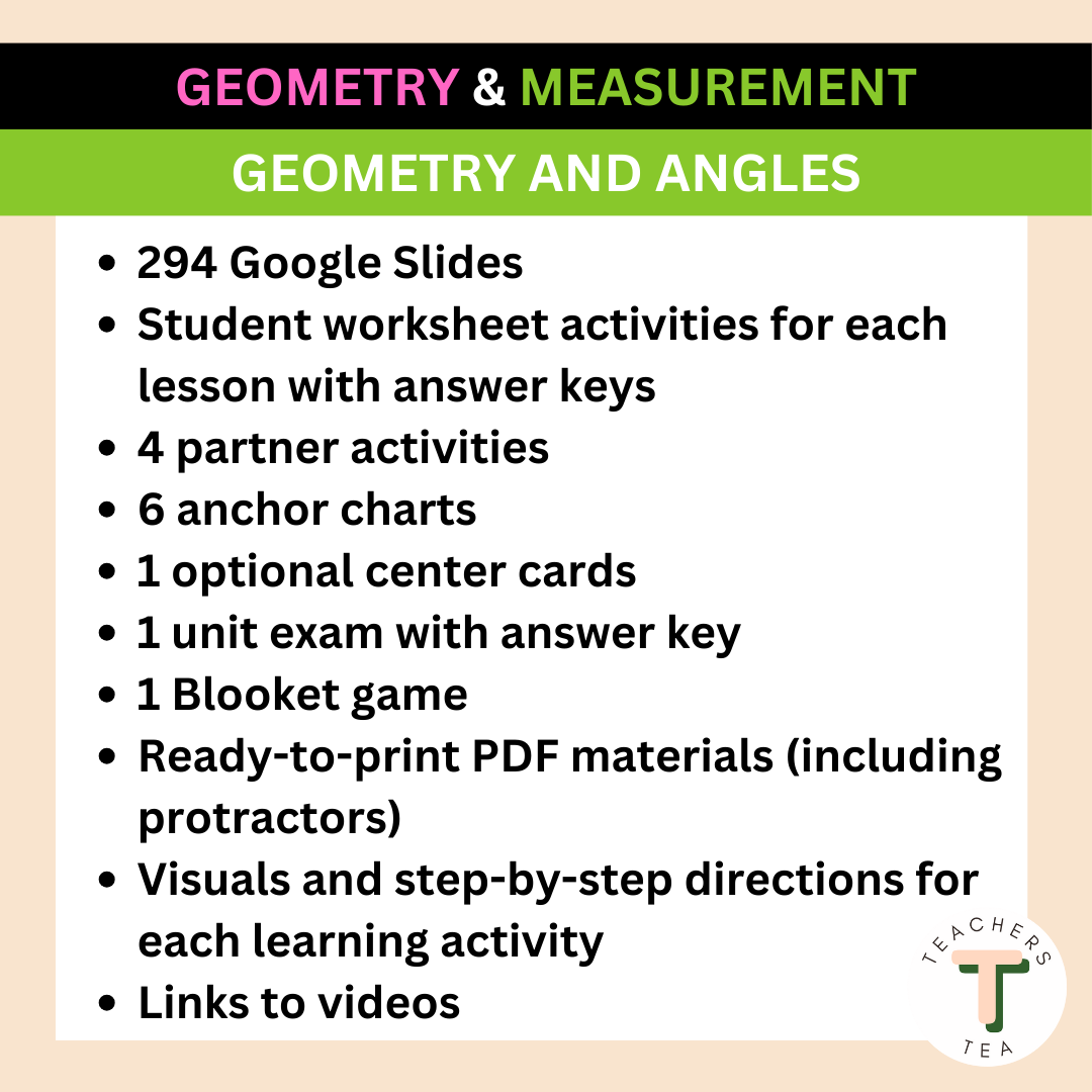 Alberta Grade 4 Math - GEOMETRY & MEASUREMENT - Geometry & Angles