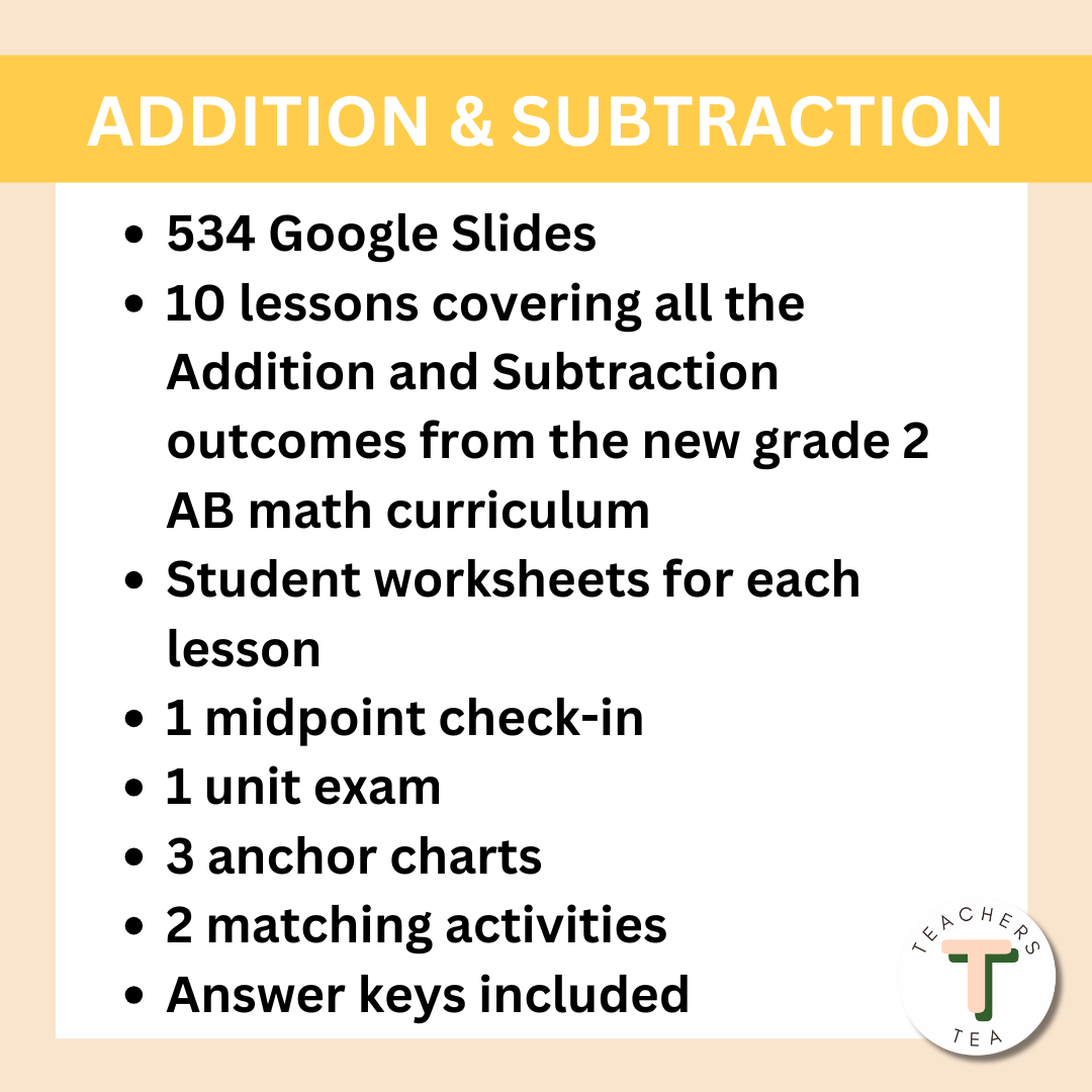 Alberta Grade 2 New Math Curriculum - Addition and Subtraction
