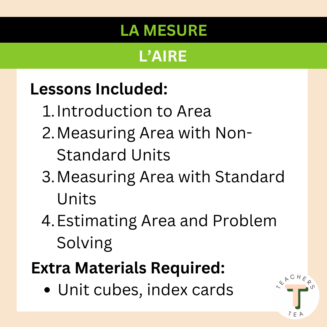 Alberta Grade 4 Math FRENCH - MEASUREMENT - Area
