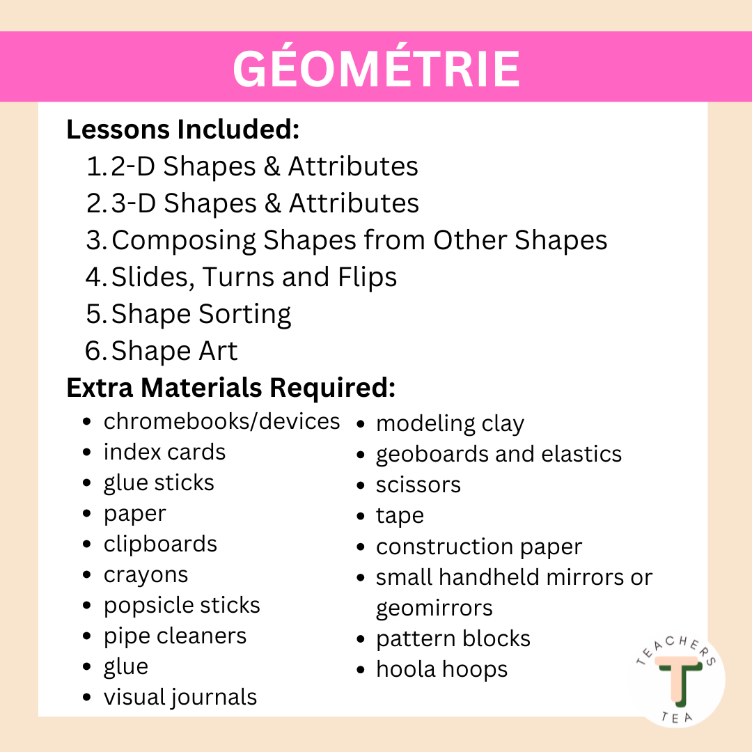 FRENCH Grade 2 Math- Geometry
