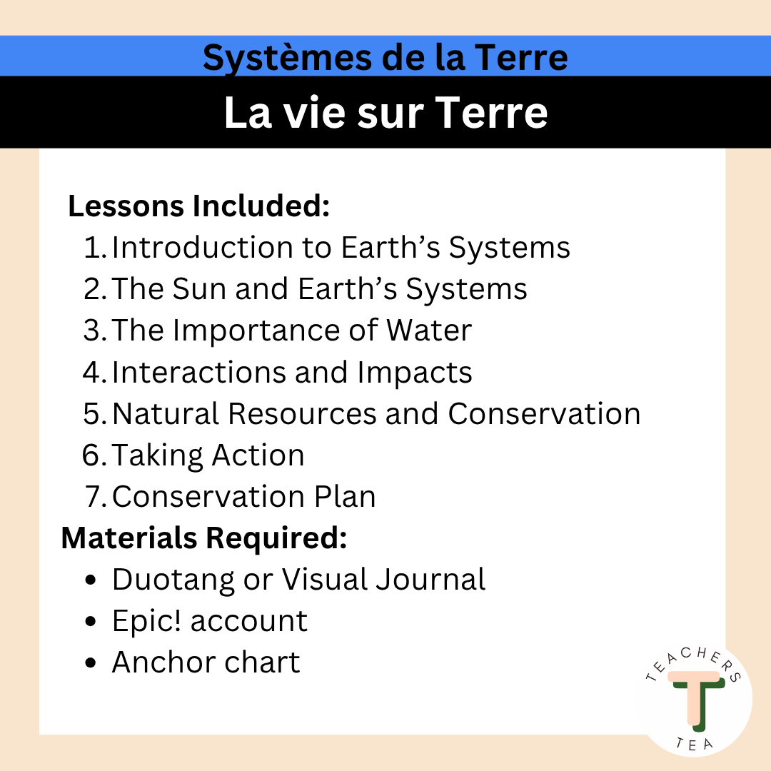 Alberta Grade 4 New Science Curriculum FRENCH - EARTH SYSTEMS - Life on Earth