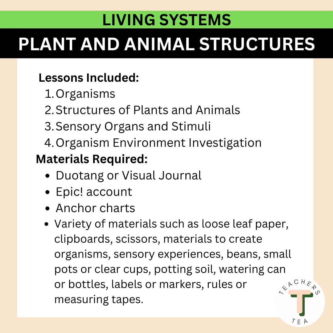 Alberta Grade 4 New Science - LIVING SYSTEMS - Plant and Animal Structures