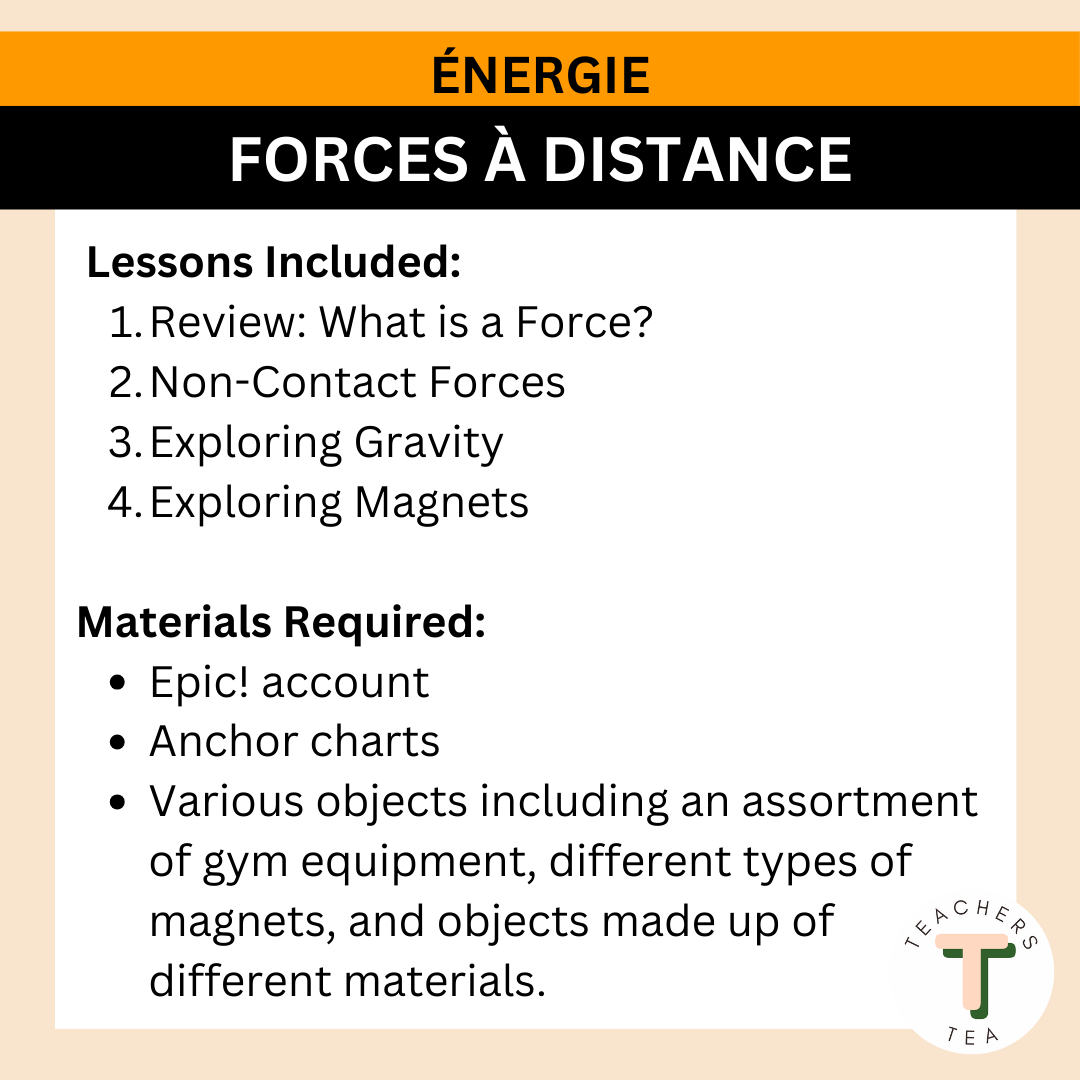 Alberta Grade 4 New Science Curriculum FRENCH - ENERGY - Non-Contact Forces