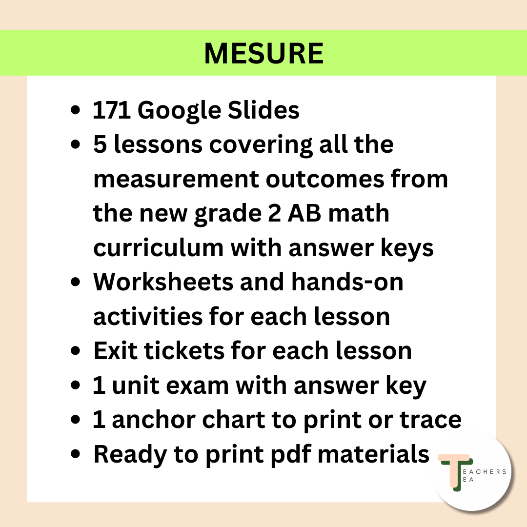 Alberta Grade 2 New Math Curriculum - FRENCH - Measurement