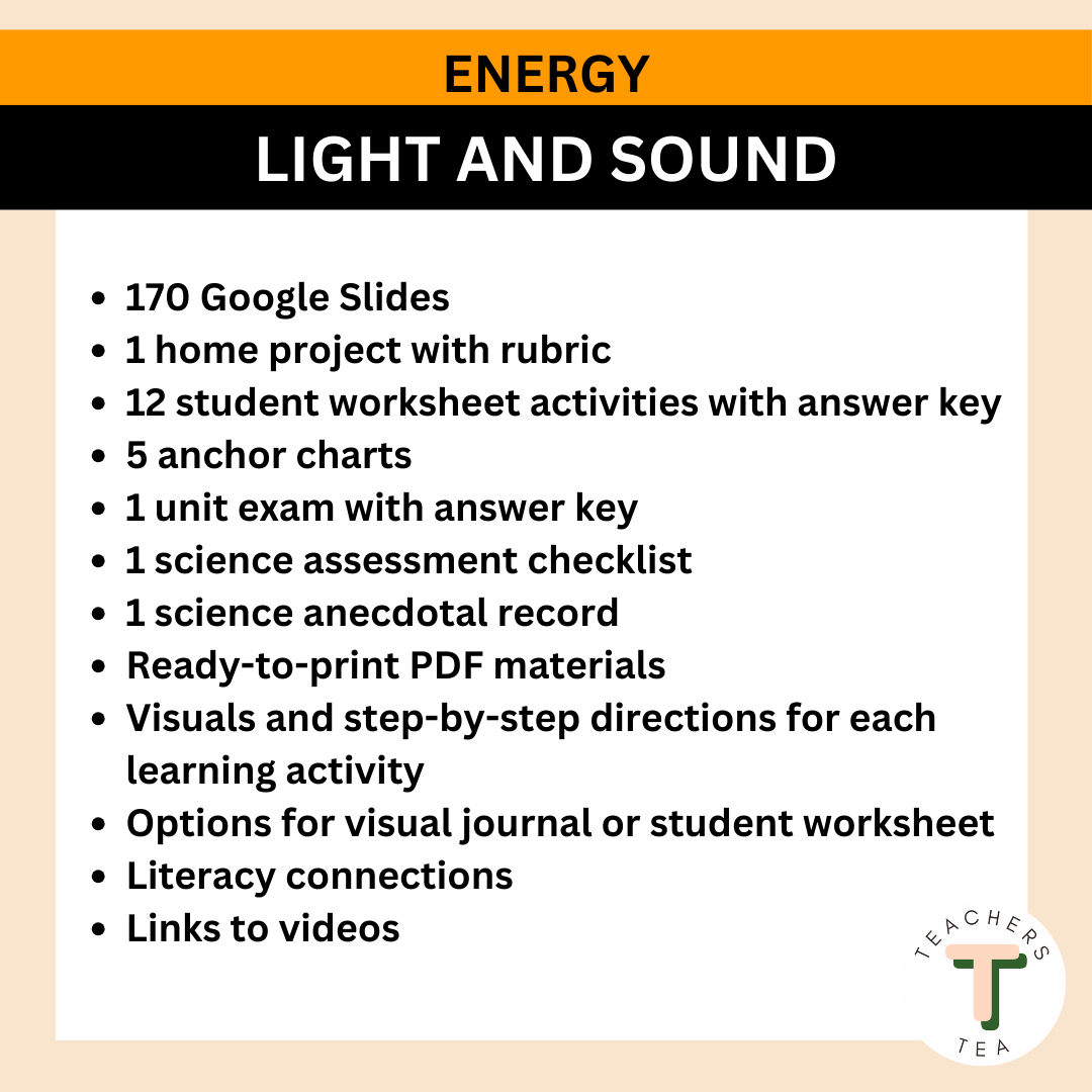 Alberta Grade 2 New Science Curriculum - ENERGY - Light and Sound