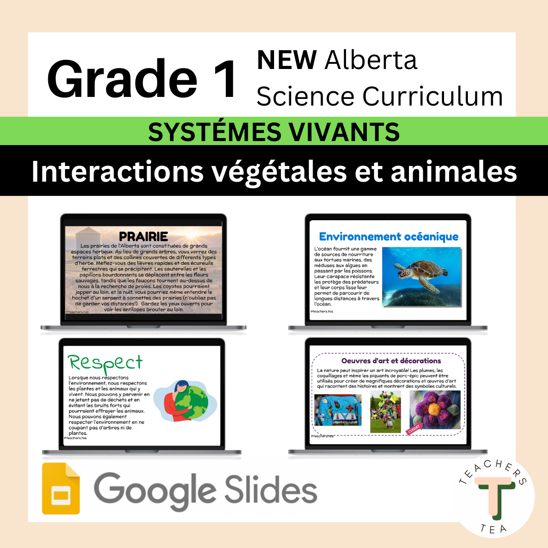 Alberta Grade 1 New Science Curriculum FRENCH - LIVING SYSTEMS