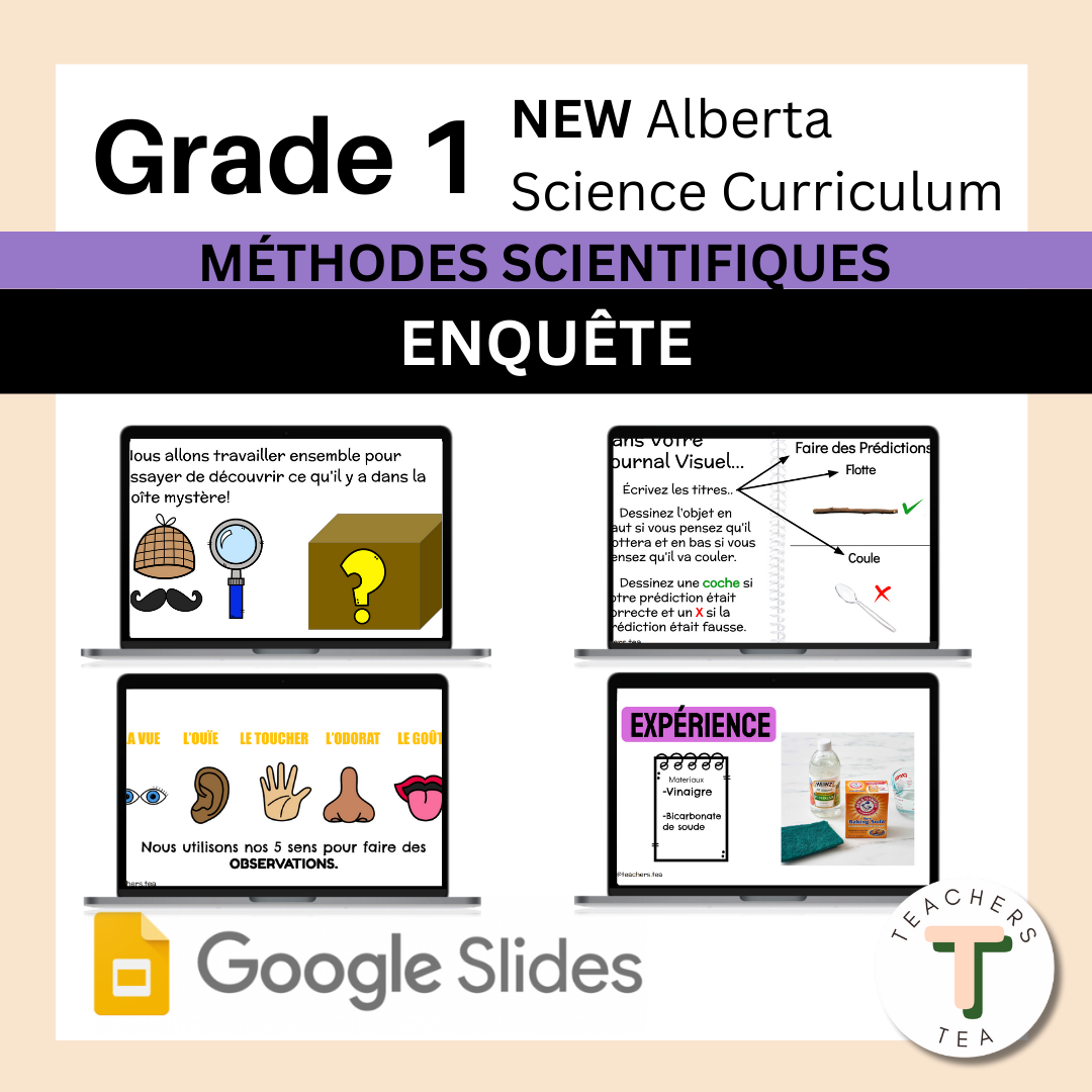 Alberta Grade 1 New Science Curriculum -FRENCH -  SCIENTIFIC METHODS - Investigations