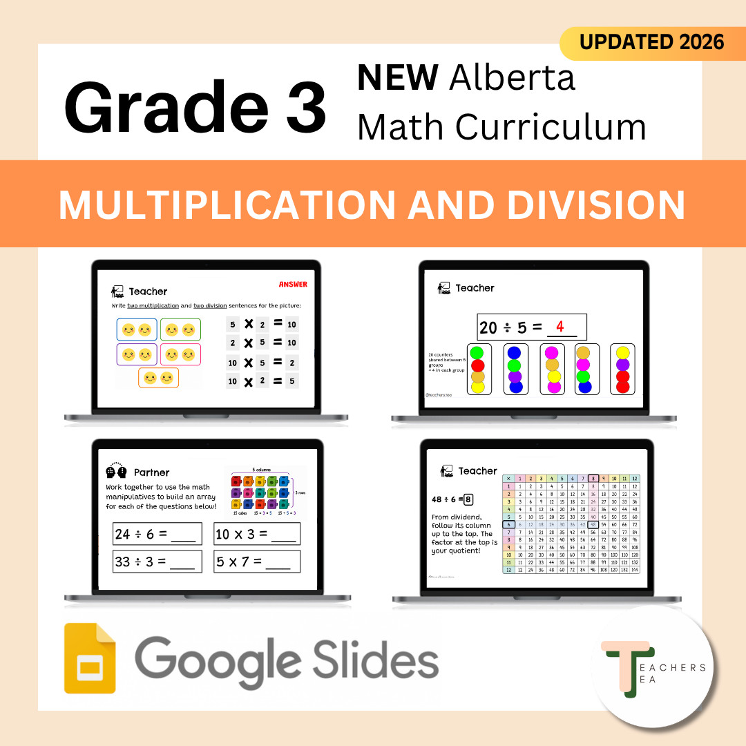 Alberta Grade 3 Math - Multiplication and Division - Google Slides COMPLETE UNIT