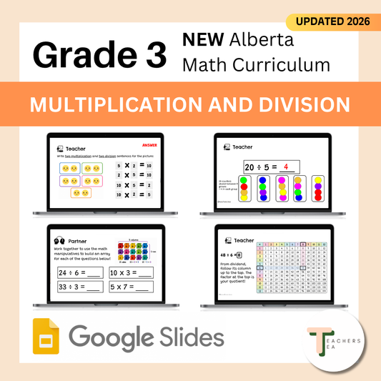 Alberta Grade 3 Math - Multiplication and Division - Google Slides COMPLETE UNIT