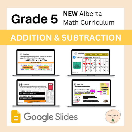 Alberta Grade 5 Math - Addition and Subtraction - Google Slides COMPLETE UNIT