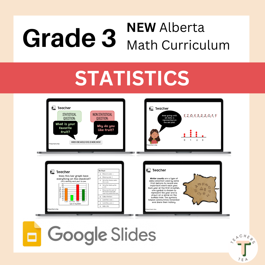 Alberta Grade 3 Math - Statistics - Google Slides COMPLETE UNIT