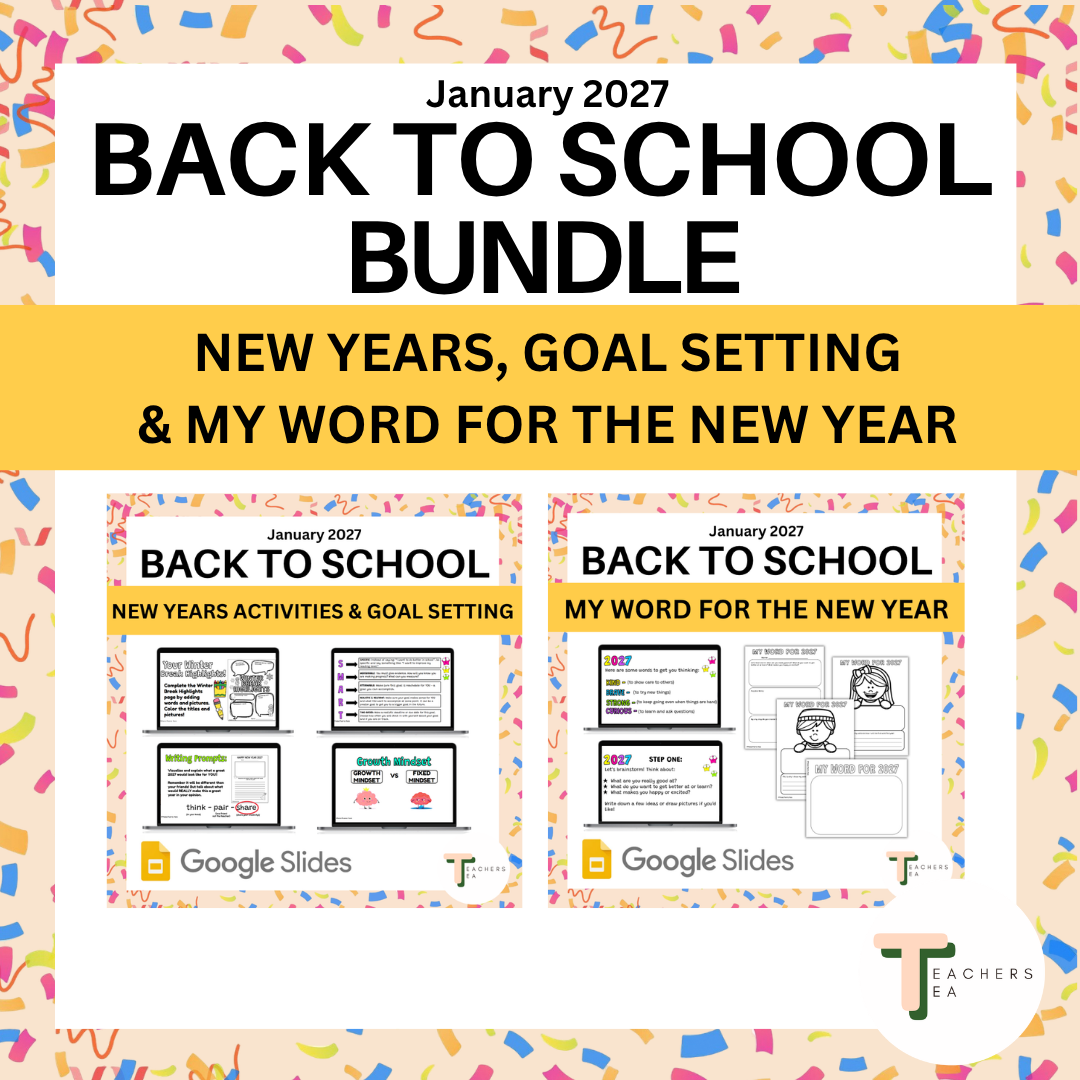 BUNDLE Back to School in January 2027 - Happy New Year - Goals, Activities & Word of the Year