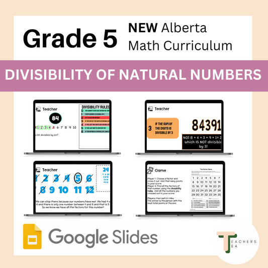 Alberta Grade 5 Math - Divisibility of Natural Numbers - Google Slides COMPLETE UNIT