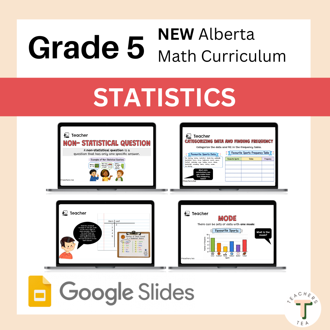 Alberta Grade 5 Math - Statistics - Google Slides COMPLETE UNIT