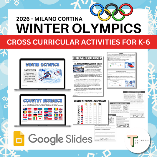 Winter Olympics 2026 Activities Bundle | Reading, Writing, Newspaper, Graphs, PE