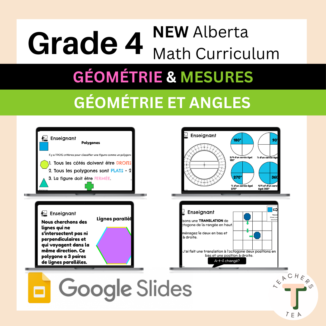 Alberta Grade 4 Math FRENCH - GEOMETRY & MEASUREMENT - Geometry & Angles