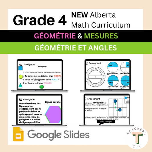 Alberta Grade 4 Math FRENCH - GEOMETRY & MEASUREMENT - Geometry & Angles