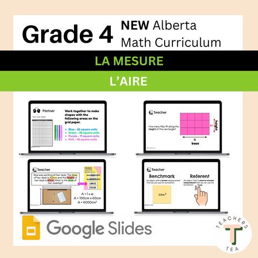 Alberta Grade 4 Math FRENCH - MEASUREMENT - Area