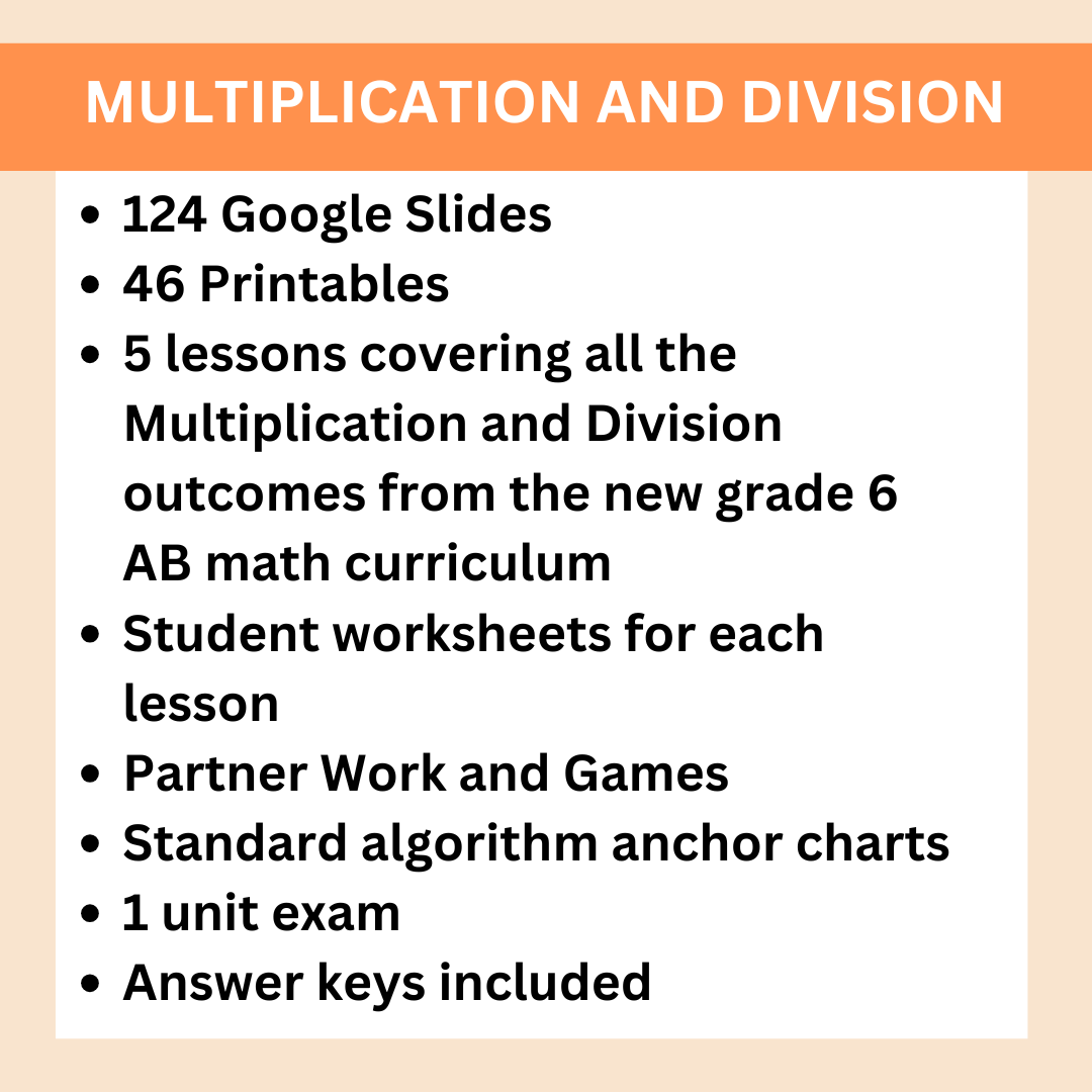 Alberta Grade 6 New Math Curriculum - NUMBERS - Multiplication and Division