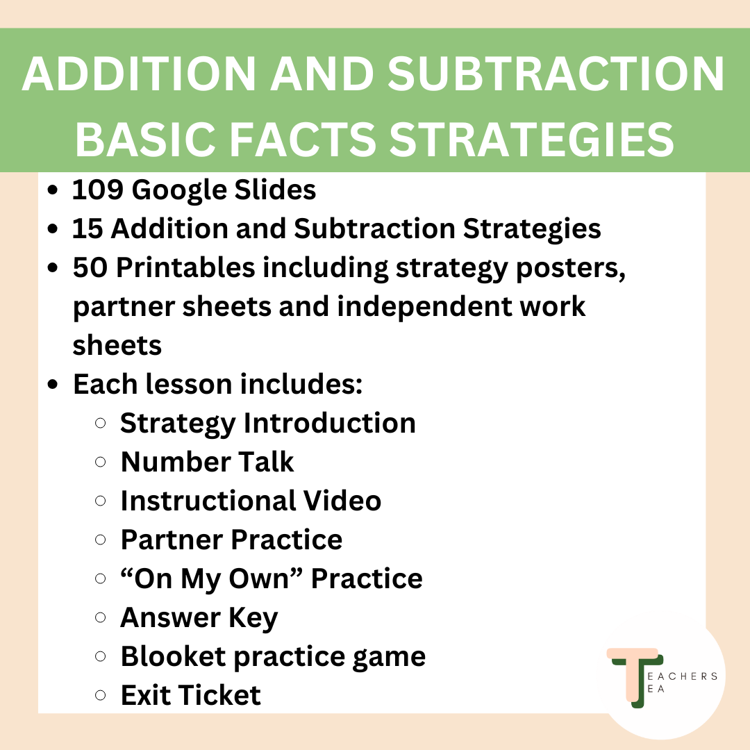 Addition and Subtraction Basic Facts Strategies