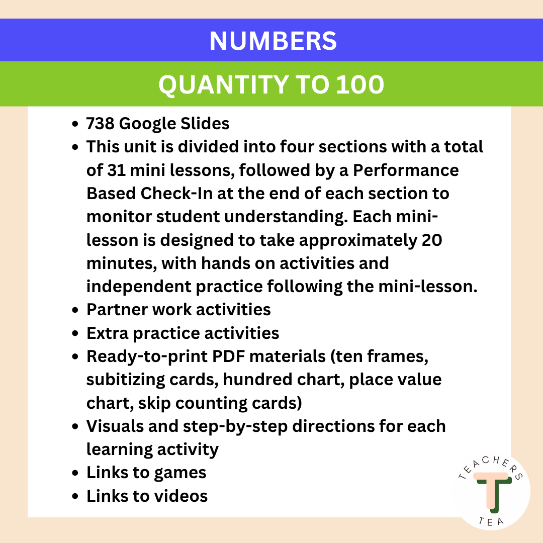 Alberta Grade 1 New Math Curriculum - NUMBERS - Quantity to 100