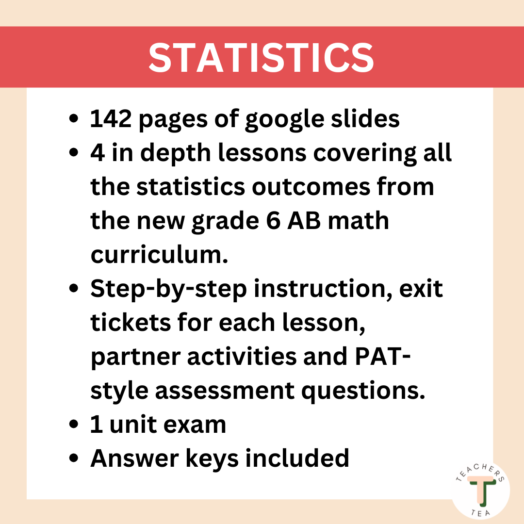 Alberta Grade 6 Math - Statistics - Google Slides COMPLETE UNIT