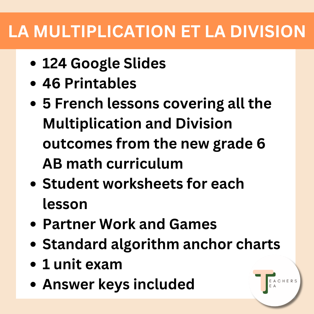FRENCH - Alberta Grade 6 Math - Multiplication and Division