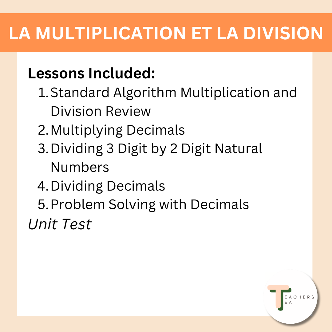 FRENCH - Alberta Grade 6 Math - Multiplication and Division