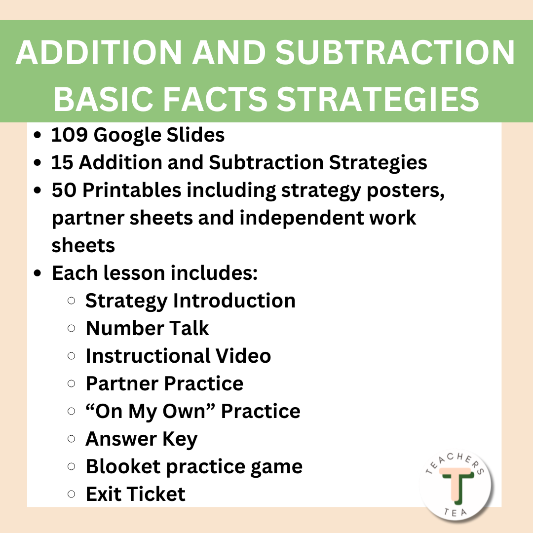 Alberta - Gr 2 Math Addition and Subtraction and Basic Facts Strategies BUNDLE