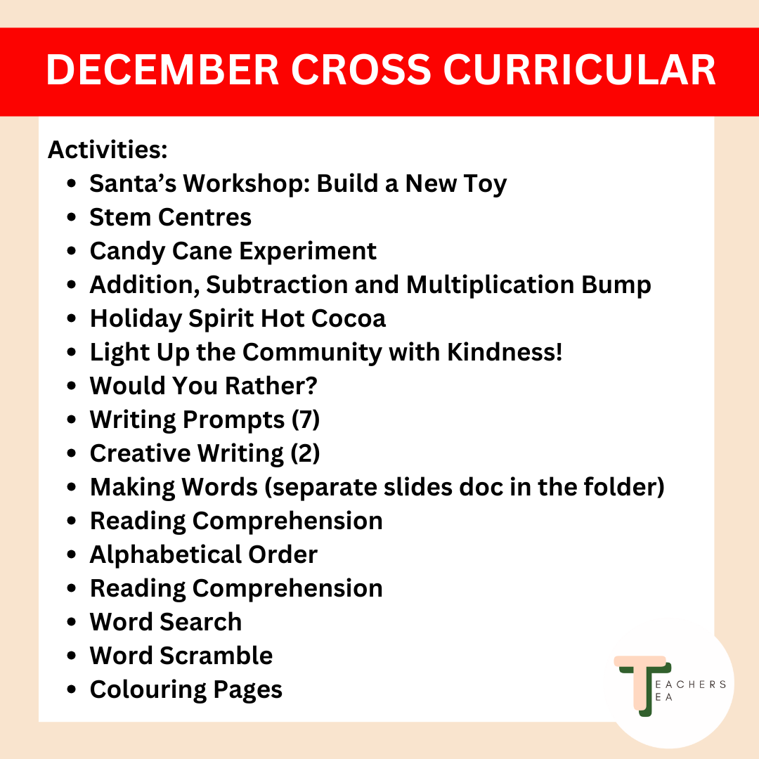 December Stem & Cross Curricular