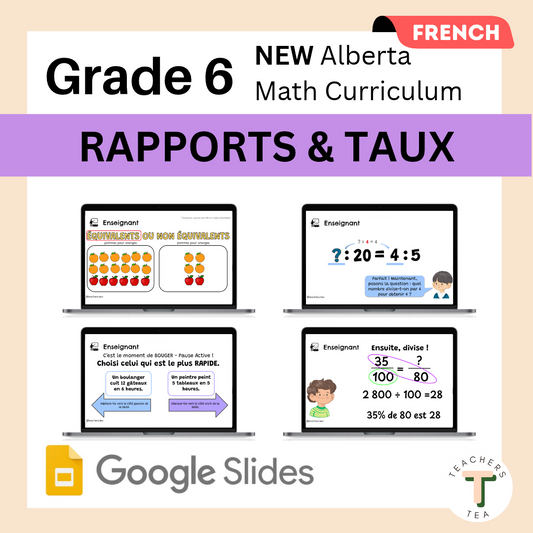 FRENCH - Alberta Grade 6 New Math Curriculum - NUMBERS - Ratios & Rates