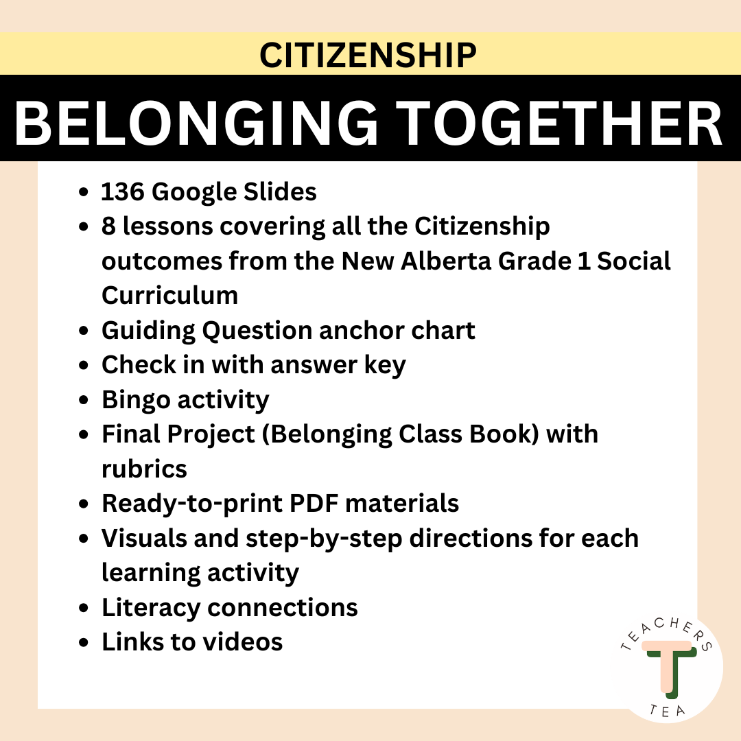 Alberta Grade 1 New Social Curriculum - Citizenship