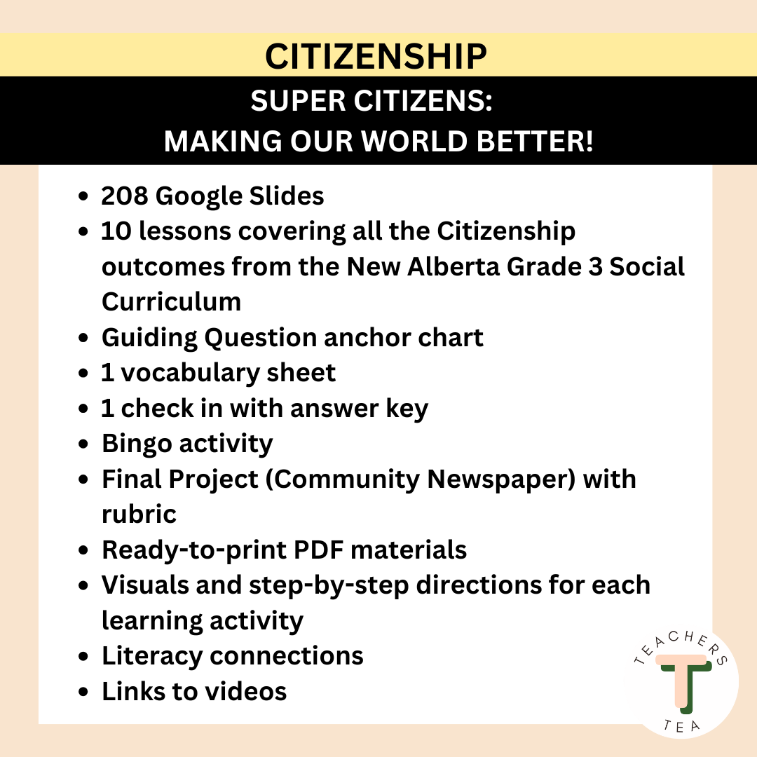 Alberta Grade 3 New Social Curriculum - Citizenship