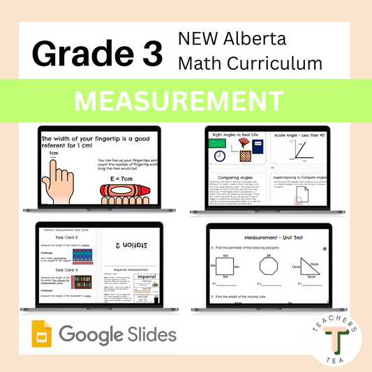 Alberta Grade 3 Math - MEASUREMENT - Mini Lessons and Hands On Learning Centres