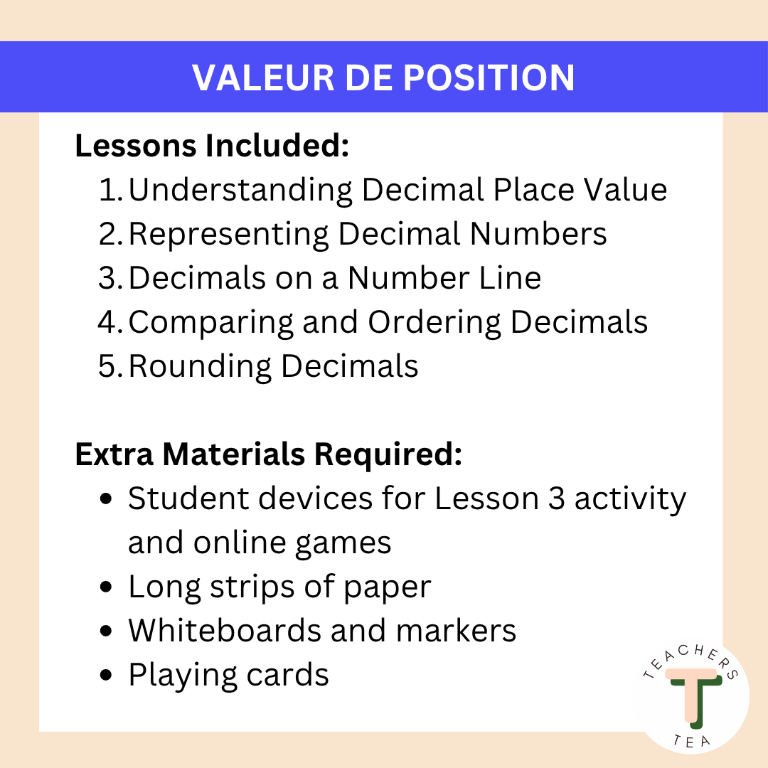 Alberta Grade 5 Math - FRENCH - Place Value - Decimals