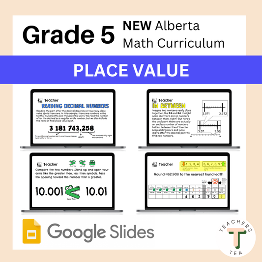 Alberta Grade 5 Math - Place Value - Decimals - Google Slides COMPLETE UNIT (Copy)