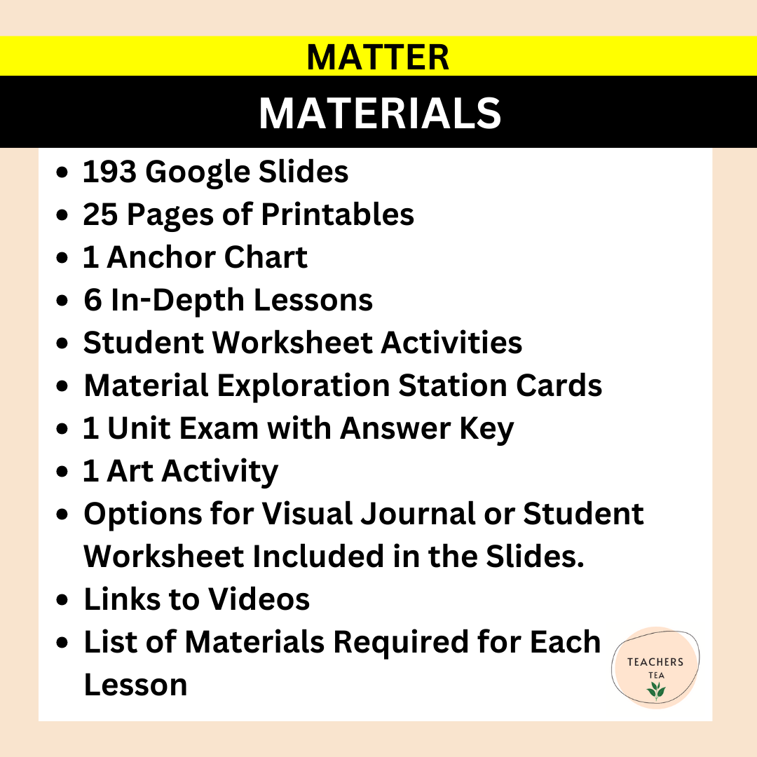 Alberta Grade 3 New Science Curriculum - MATTER - Materials