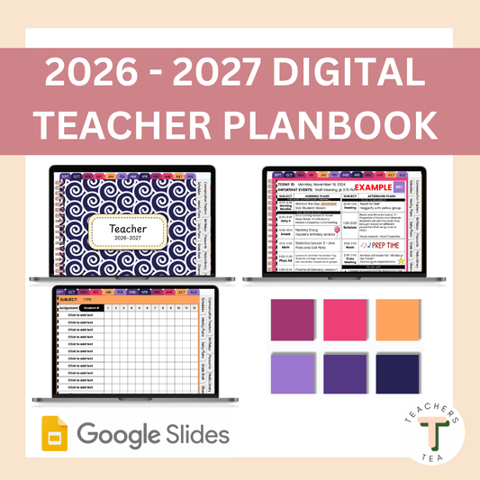 2026-2027 Digital Teacher Planner Google Slides - UPDATED YEARLY