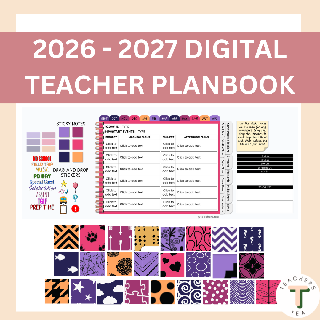 2026-2027 Digital Teacher Planner Google Slides - UPDATED YEARLY