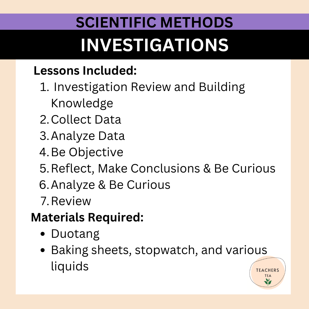 Alberta Grade 3 New Science Curriculum - SCIENTIFIC METHODS - Investigations