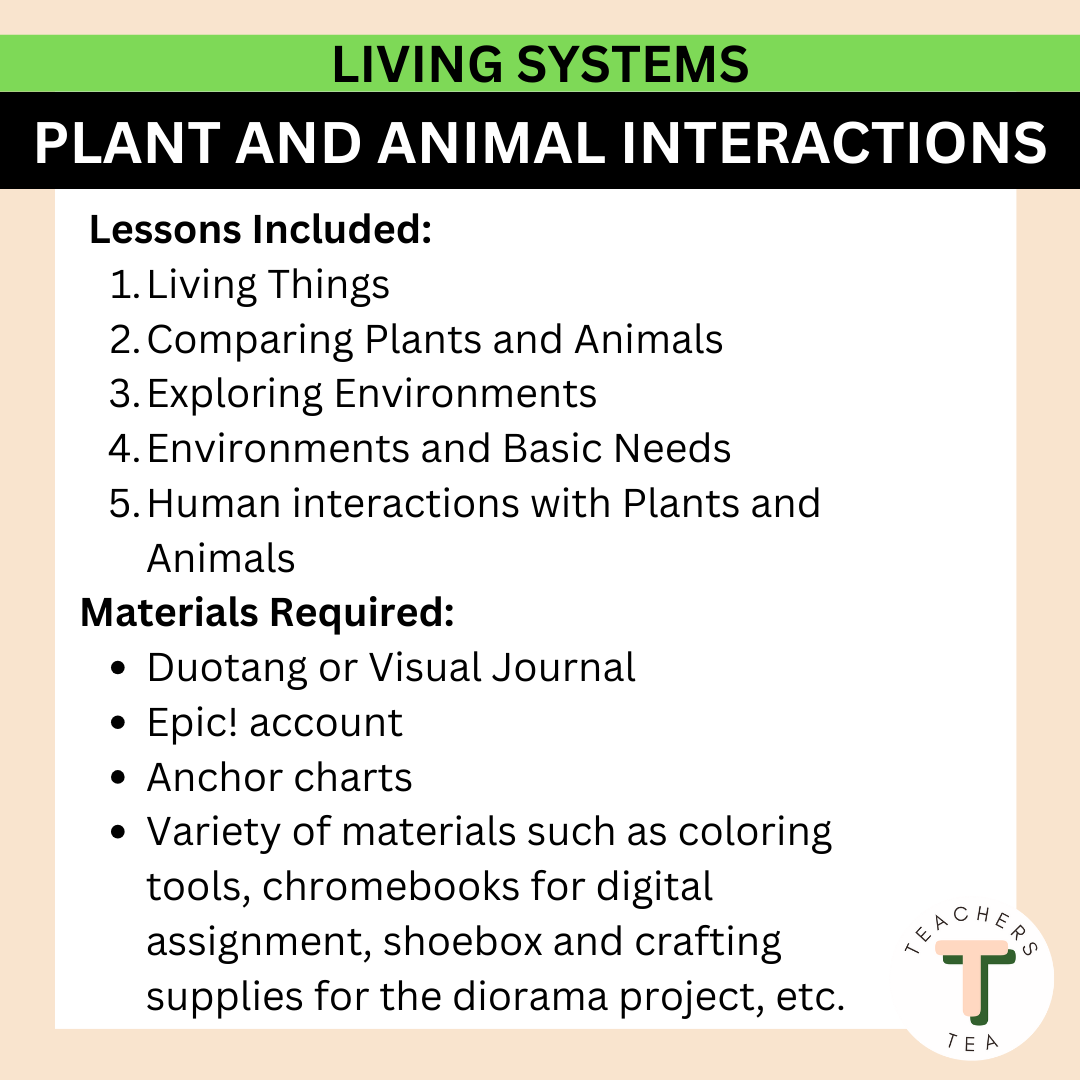 Alberta Grade 1 New Science - LIVING SYSTEMS - Plant and Animal Interactions