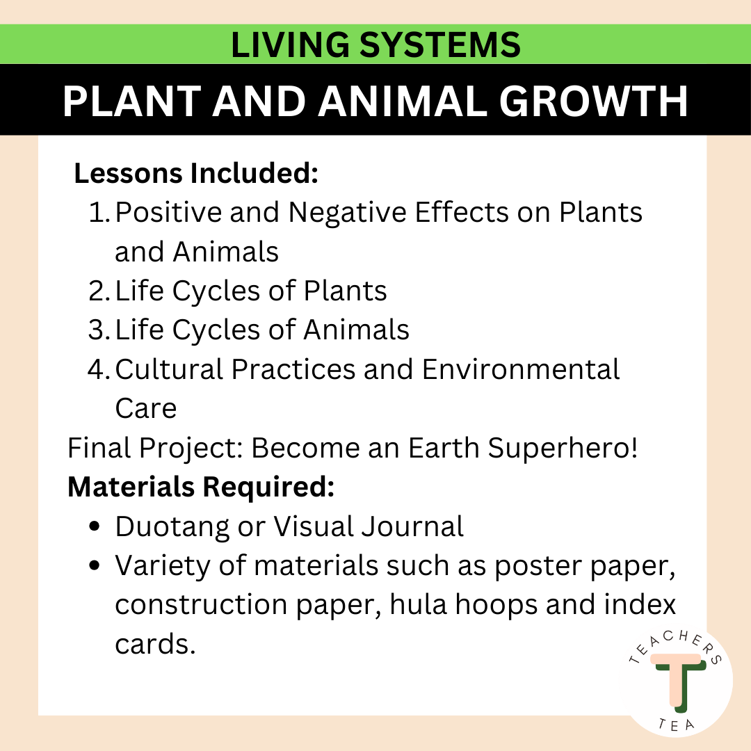 Alberta Grade 2 New Science -FRENCH -  LIVING SYSTEMS - Plant and Animal Growth