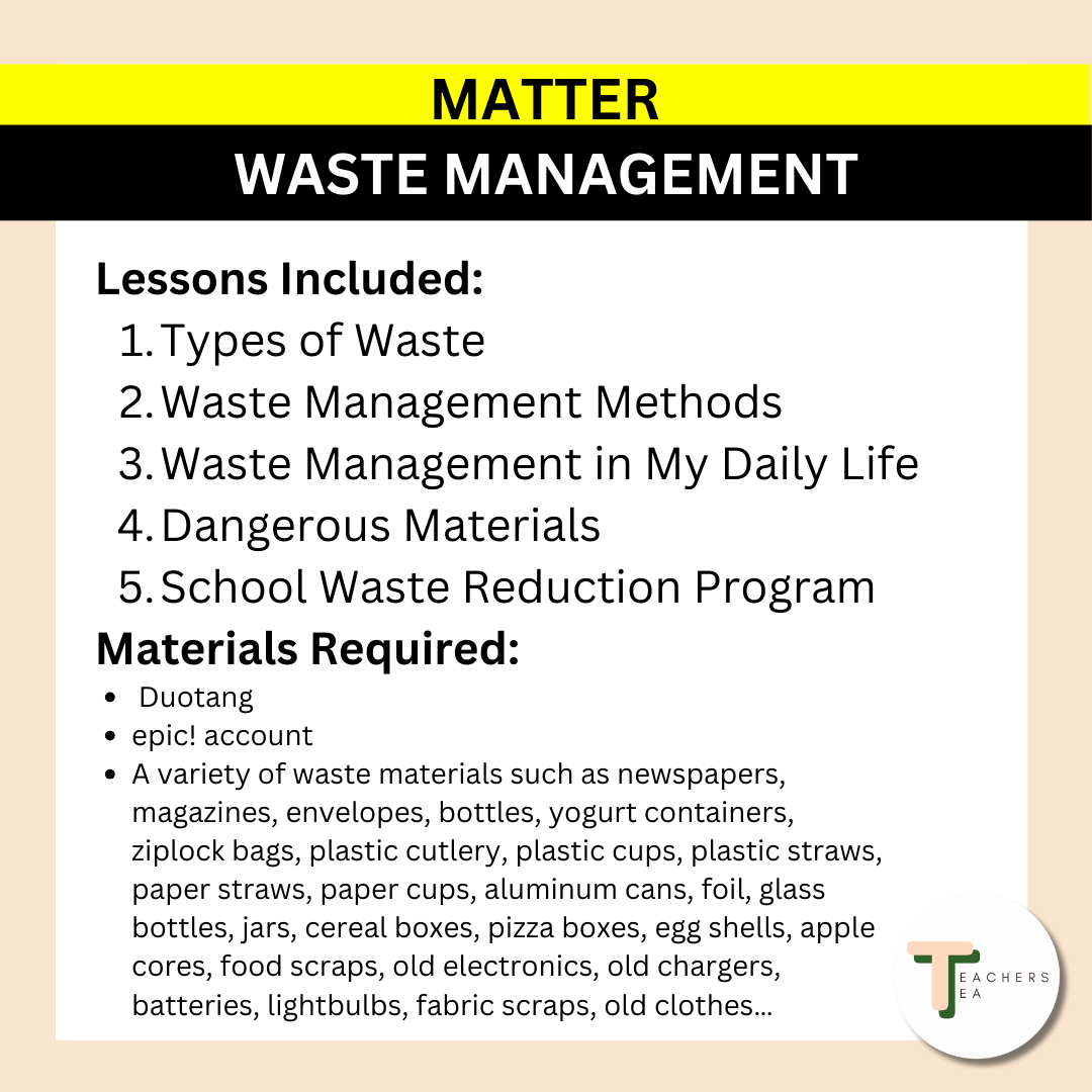 Alberta Grade 4 New Science Curriculum - MATTER - Waste Management