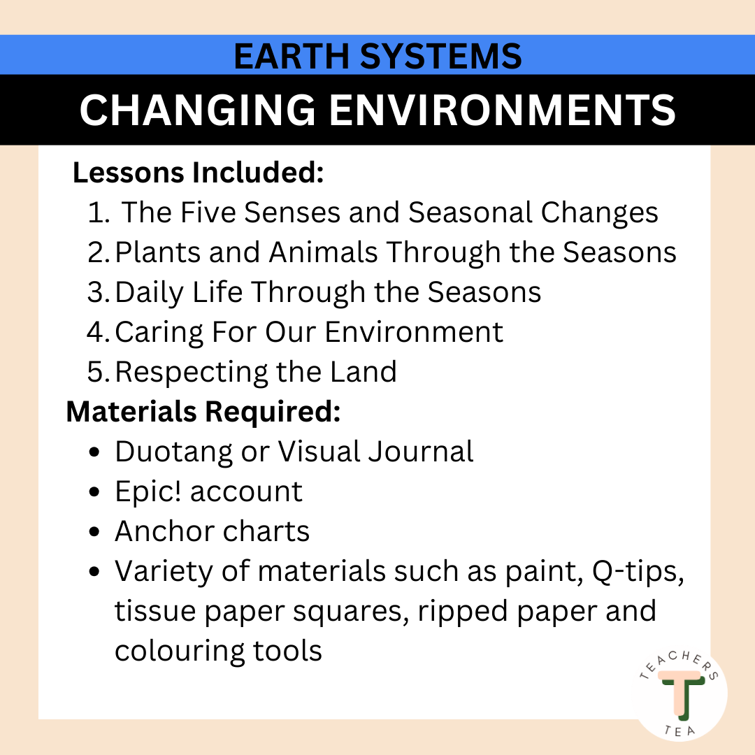 Alberta Grade 1 New Science Curriculum - EARTH SYSTEMS - Changing Environments