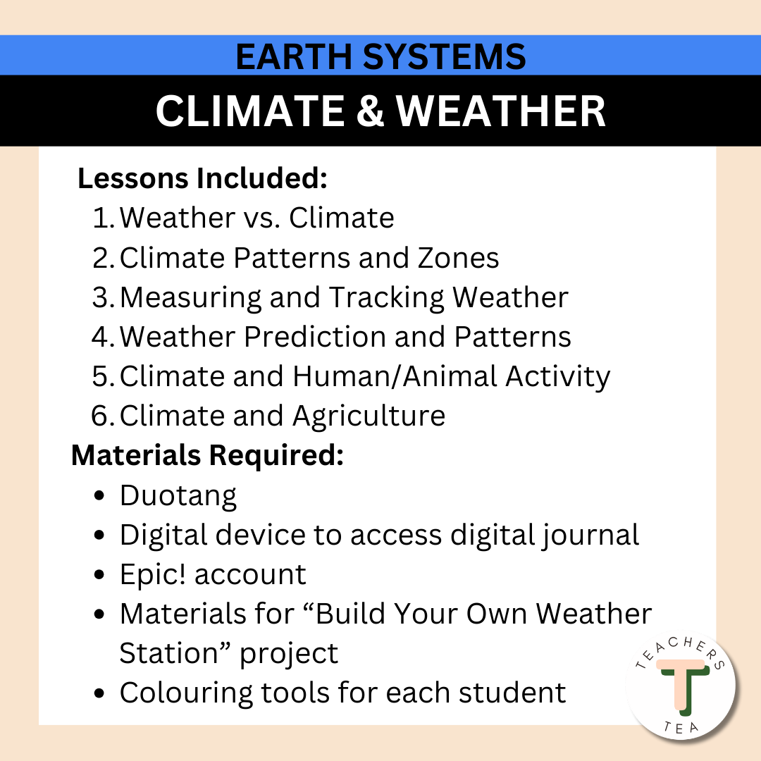 Alberta Grade 5 New Science Curriculum - EARTH SYSTEMS - Weather & Climate