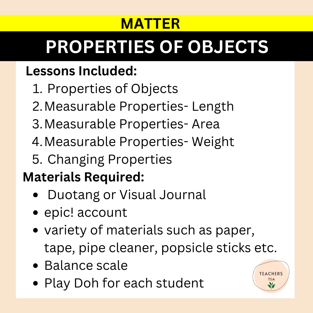 Alberta Grade 1 New Science Curriculum - MATTER - Materials