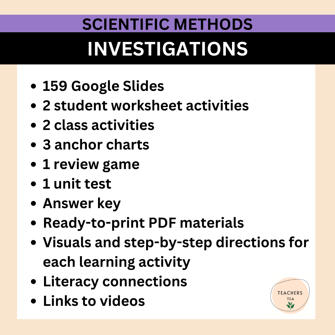 Alberta Grade 3 New Science Curriculum - SCIENTIFIC METHODS - Investigations